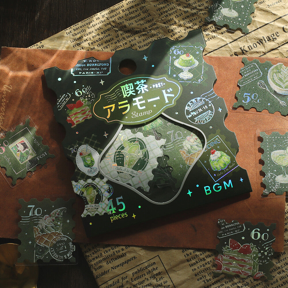 Cafe à la Mode Flake Stickers Green by BGM | Papertail Fox