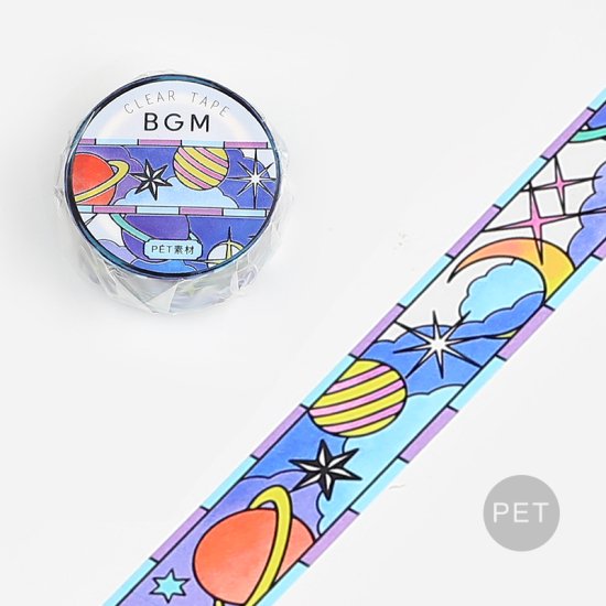 Stained Glass Interstellar Flight Clear Tape by BGM | Papertail Fox