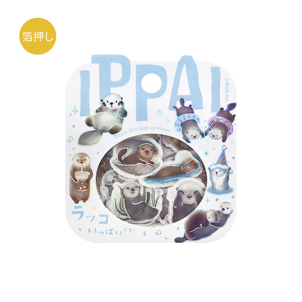 IPPAI Foil Flake Stickers - Lots of Sea Otters