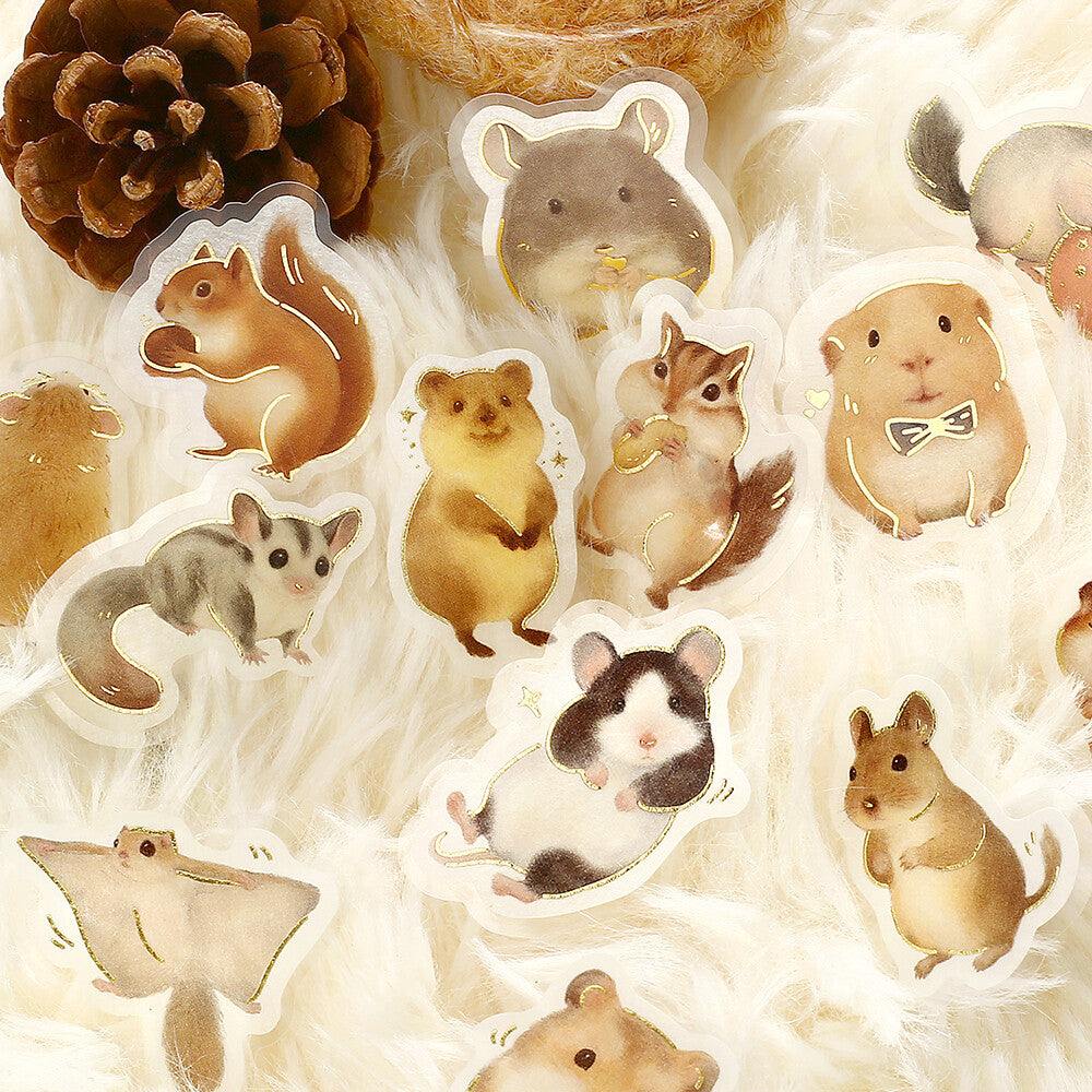IPPAI Foil Flake Stickers - Lots of Small Animals