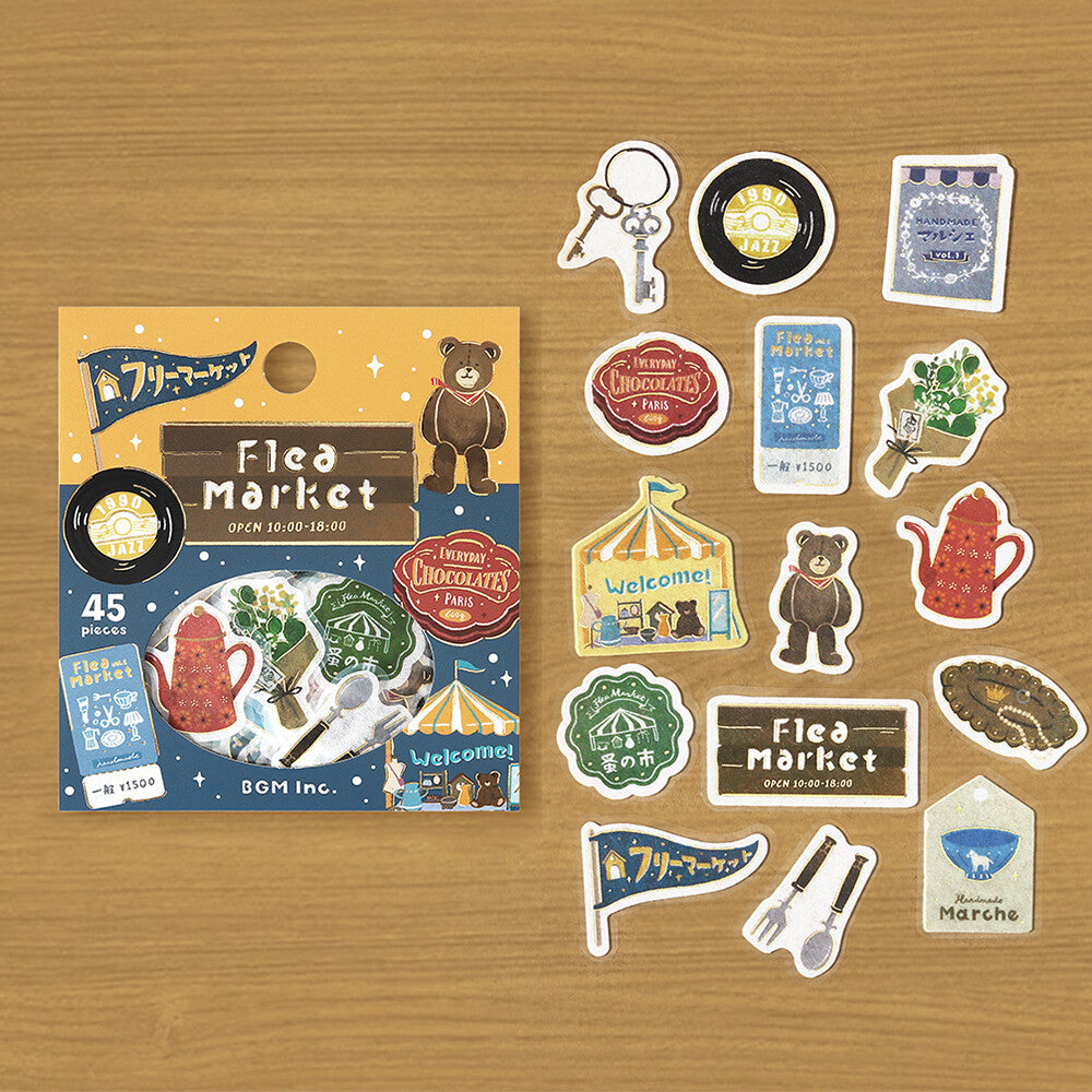 Retro Stroll Foil Flake Stickers - Flea Market