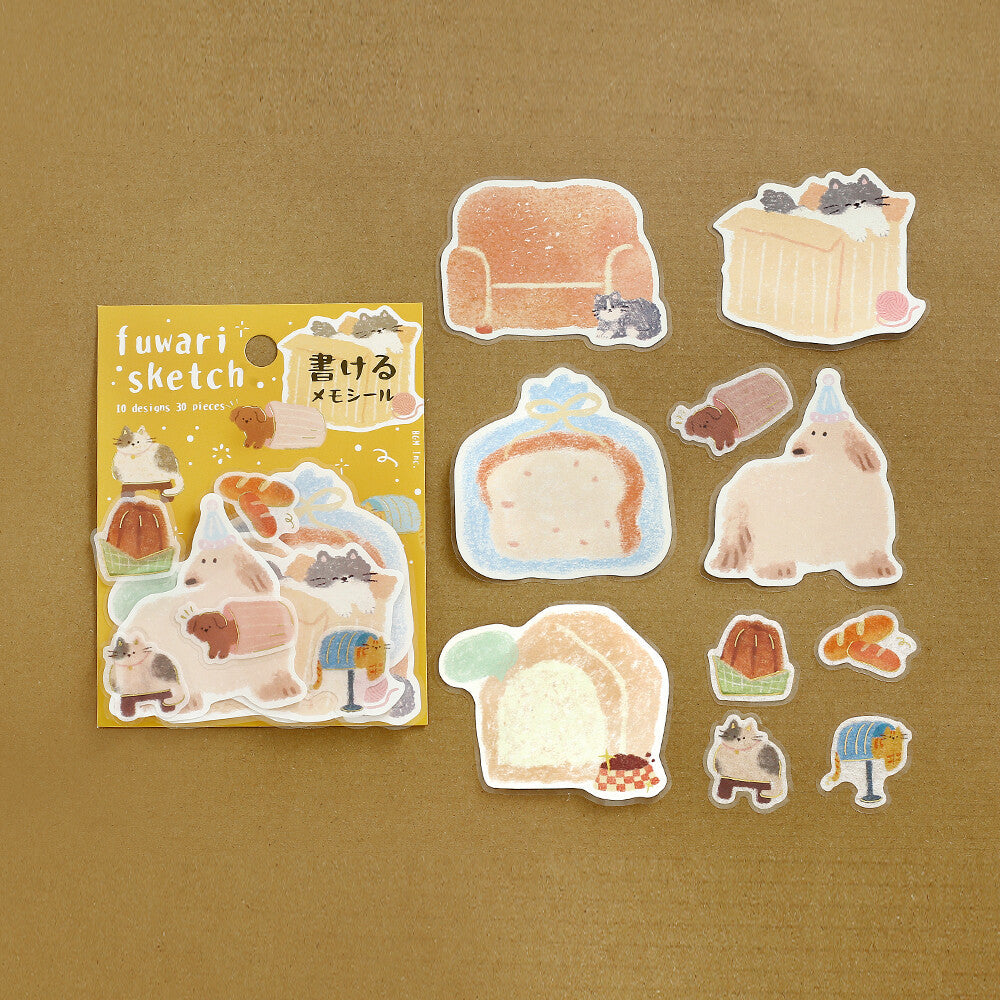 Fuwari Sketch Memo Stickers - Yellow