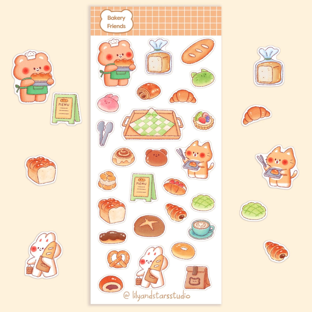 Bakery Friends Sticker Sheet | Lily and Stars Studio