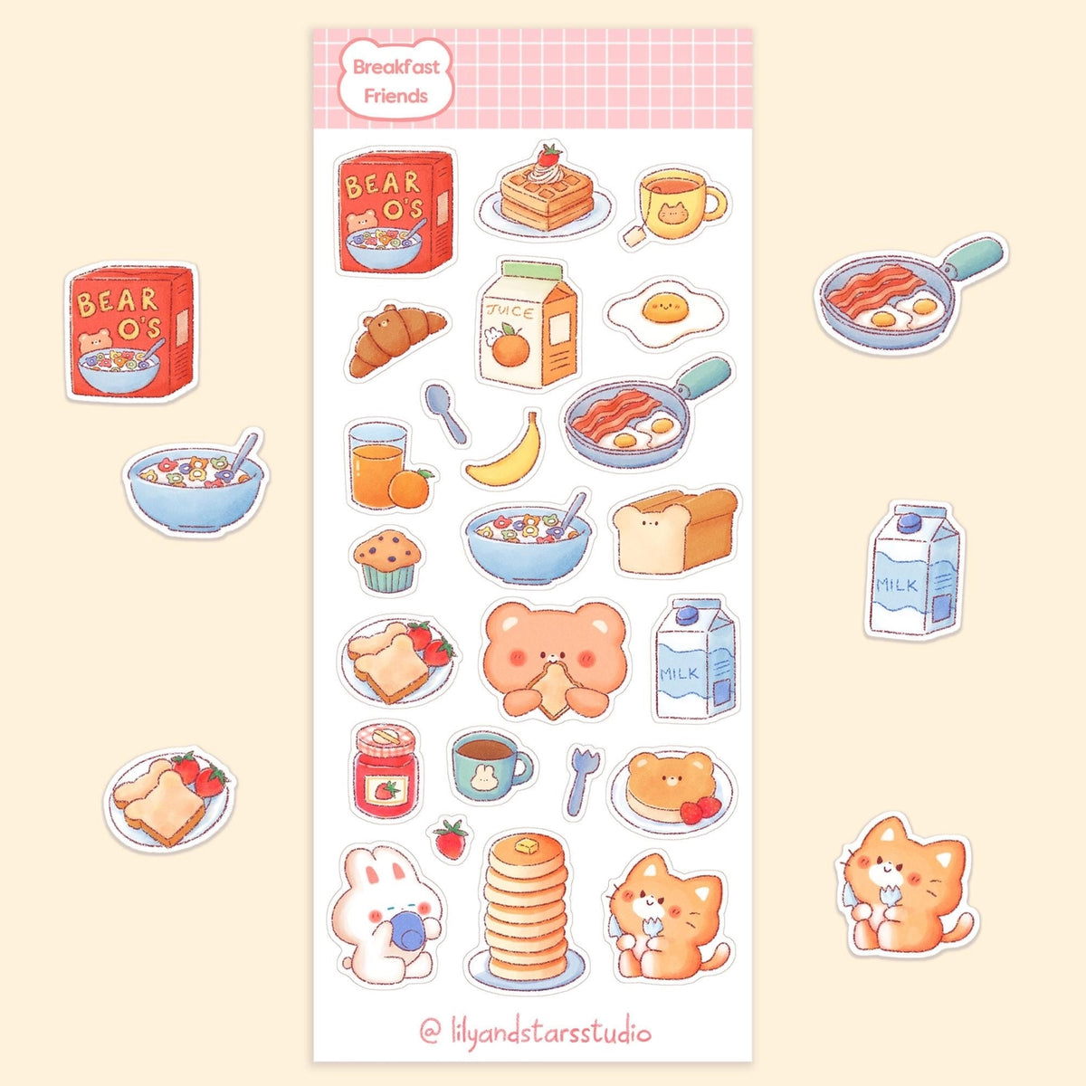 Breakfast Friends Sticker Sheet | Lily and Stars Studio