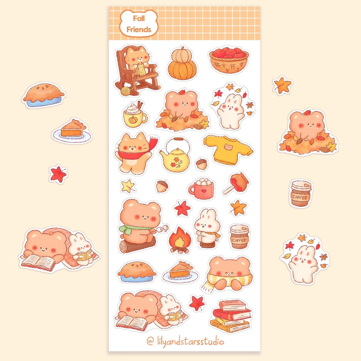 Fall Friends Sticker Sheet | Lily and Stars Studio