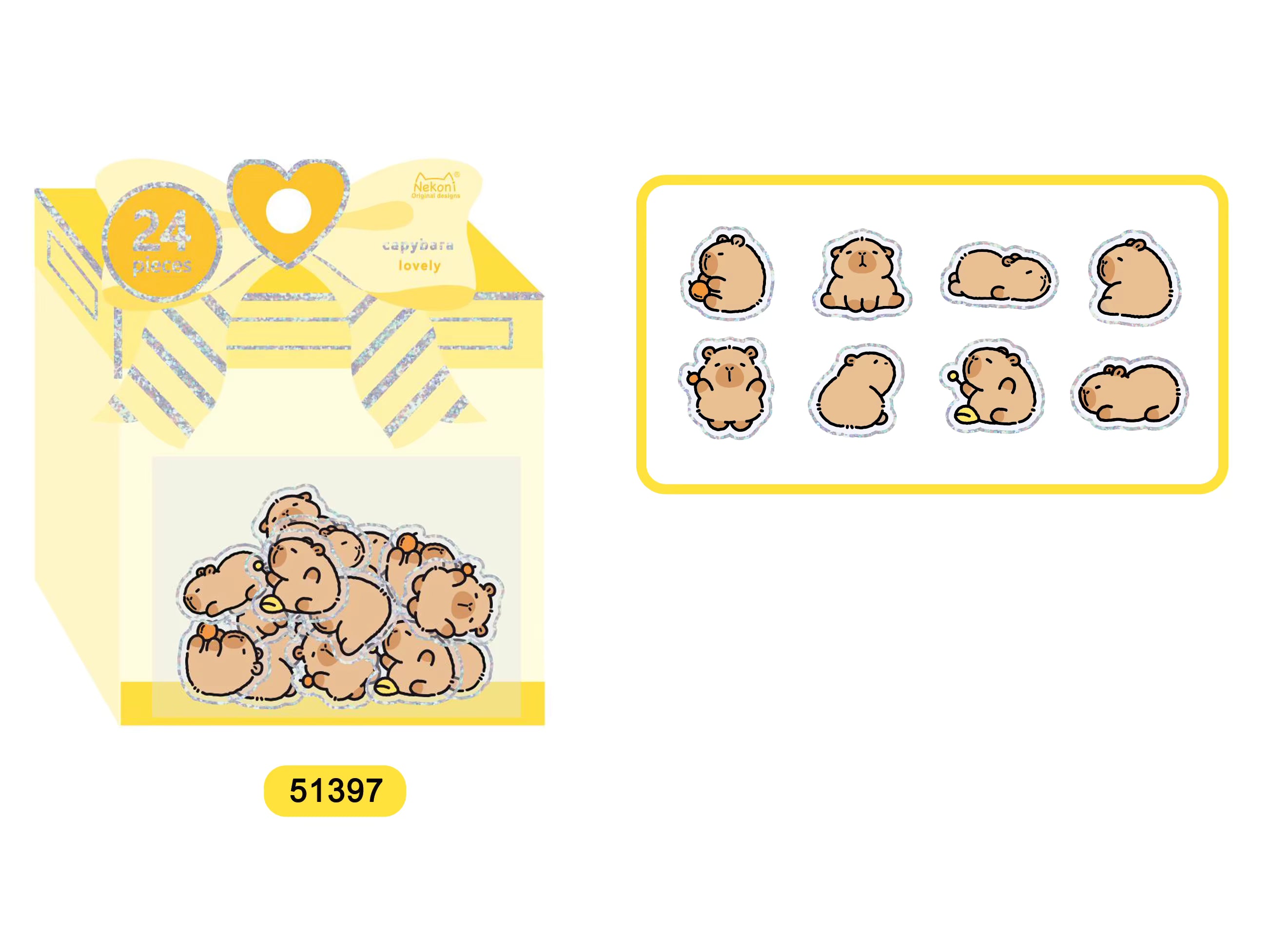 Chubby Animal Crystal Decorative Stickers | Nekoni