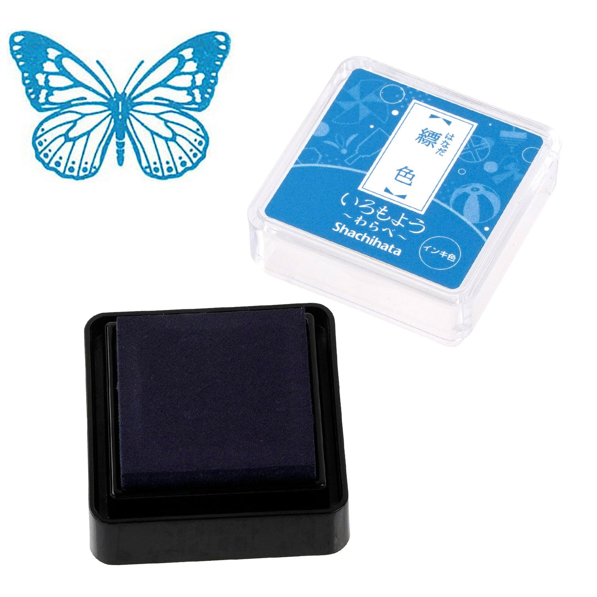 Iromoyo Warabe Mini Stamp Pad, Hanada-iro (Light Indigo) | Shachihata