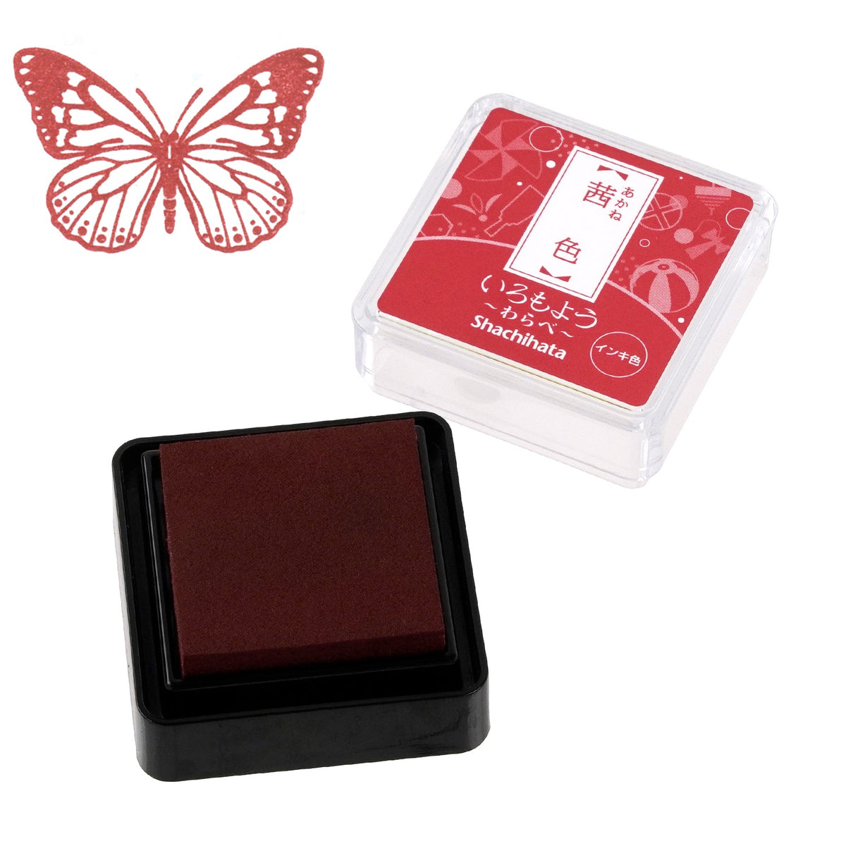 Iromoyo Warabe Mini Stamp Pad, Akane-iro (Madder Red) | Shachihata