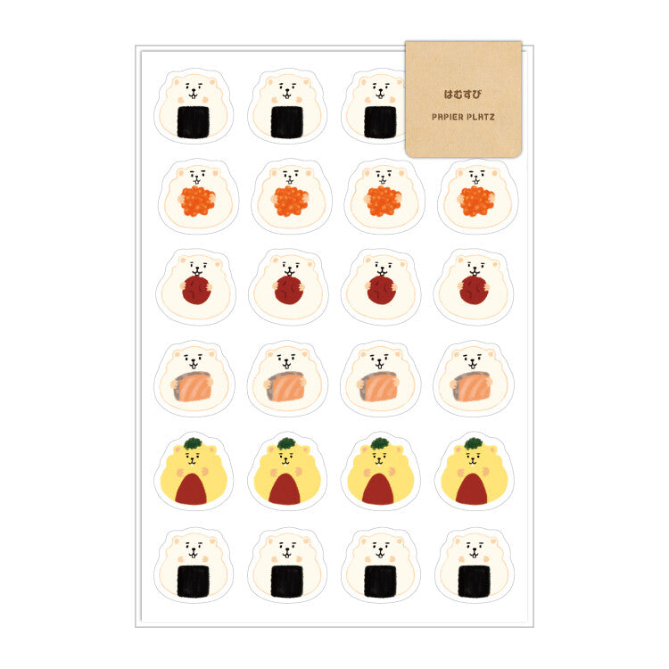 Hamster Musubi Kawaii Sticker Sheet by Aoyoshi | Papertail Fox