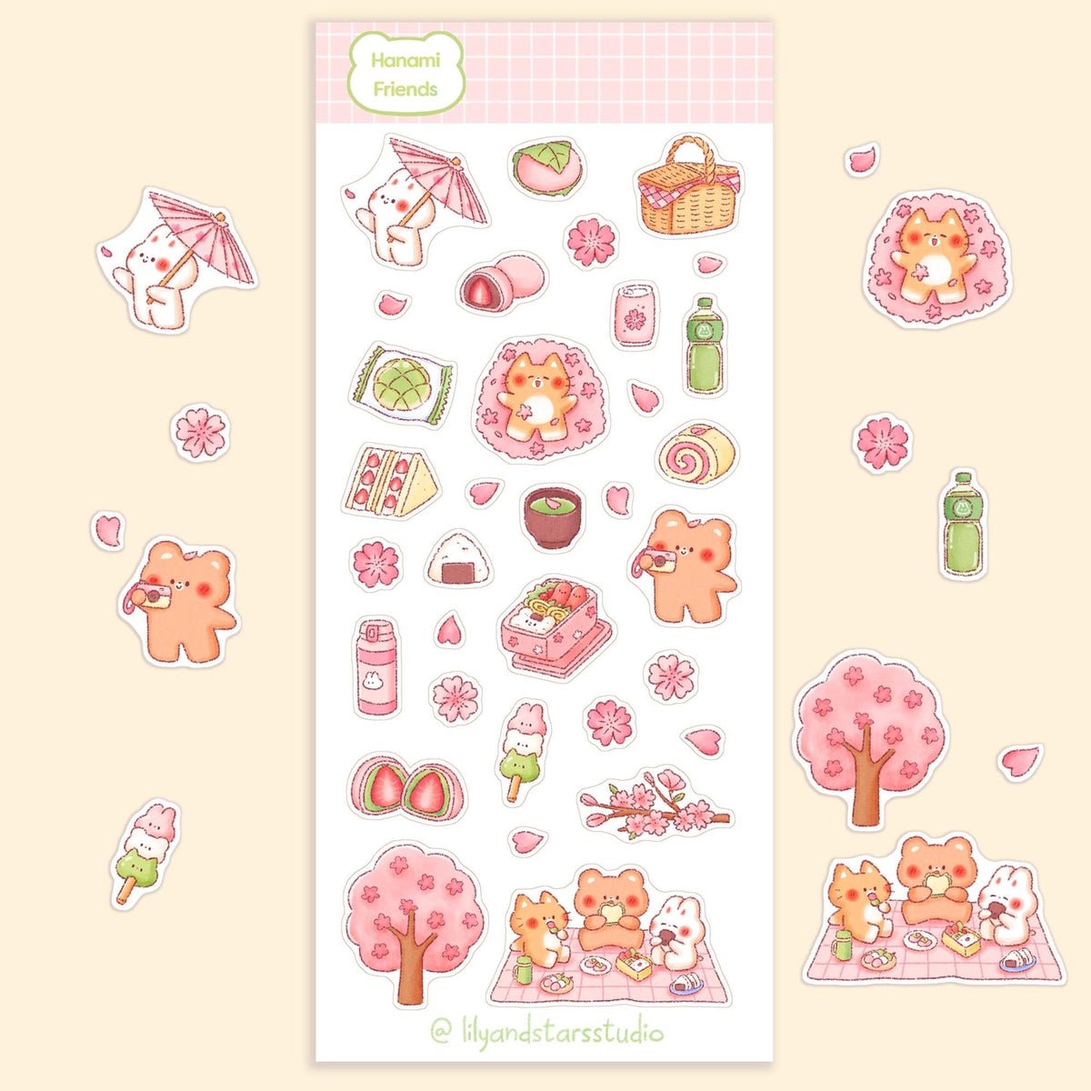 Hanami Friends Sticker Sheet | Lily and Stars Studio