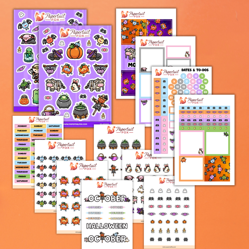 Haunted Harvest 13 Sheet Sticker Bundle | Papertail Fox