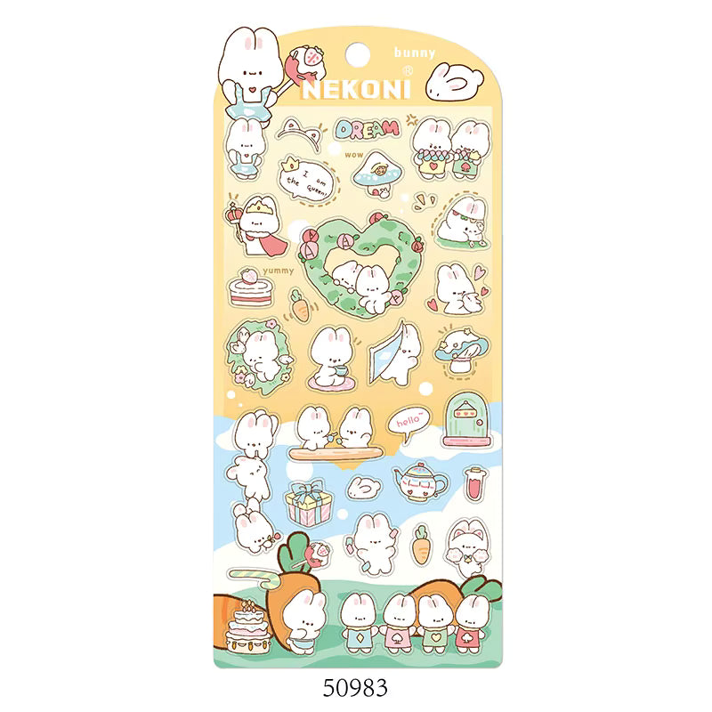 Animal Friends Decorative Sticker Sheet | Nekoni