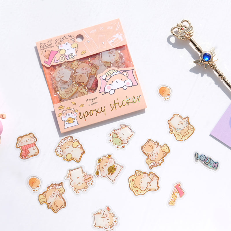 Glitter Crystal Animal Flake Stickers | Nekoni