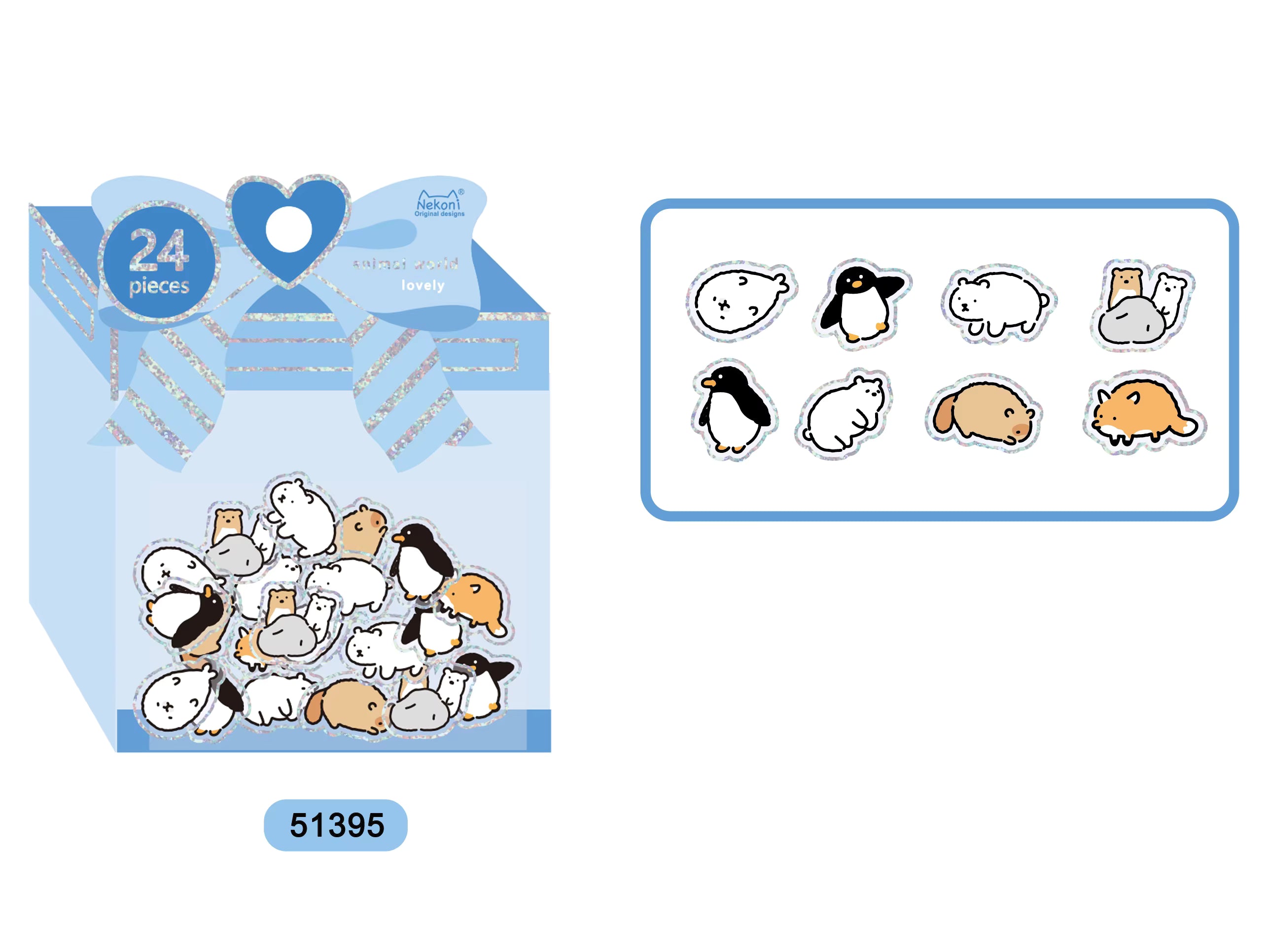 Chubby Animal Crystal Decorative Stickers | Nekoni