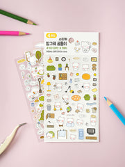 Rosy Cheek Bear Daily Life 4 Sheet Sticker Set by Daiso | Papertail Fox