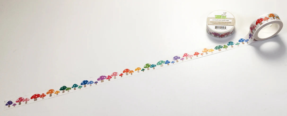Colorful washi tape with a roll on a white background