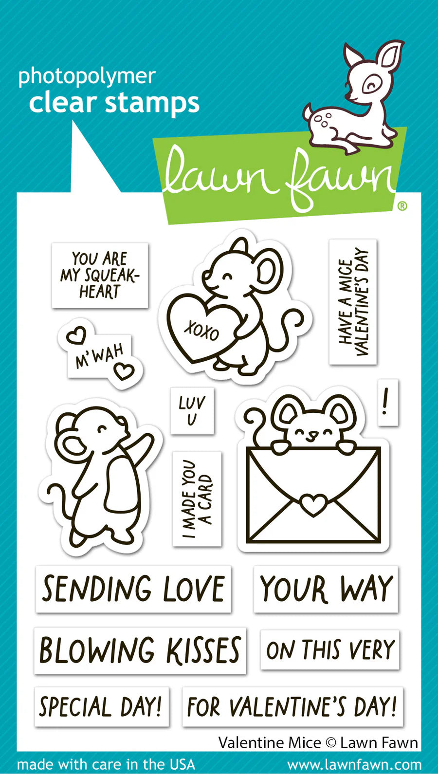 Lawn Fawn Valentine Mice Stamp Set