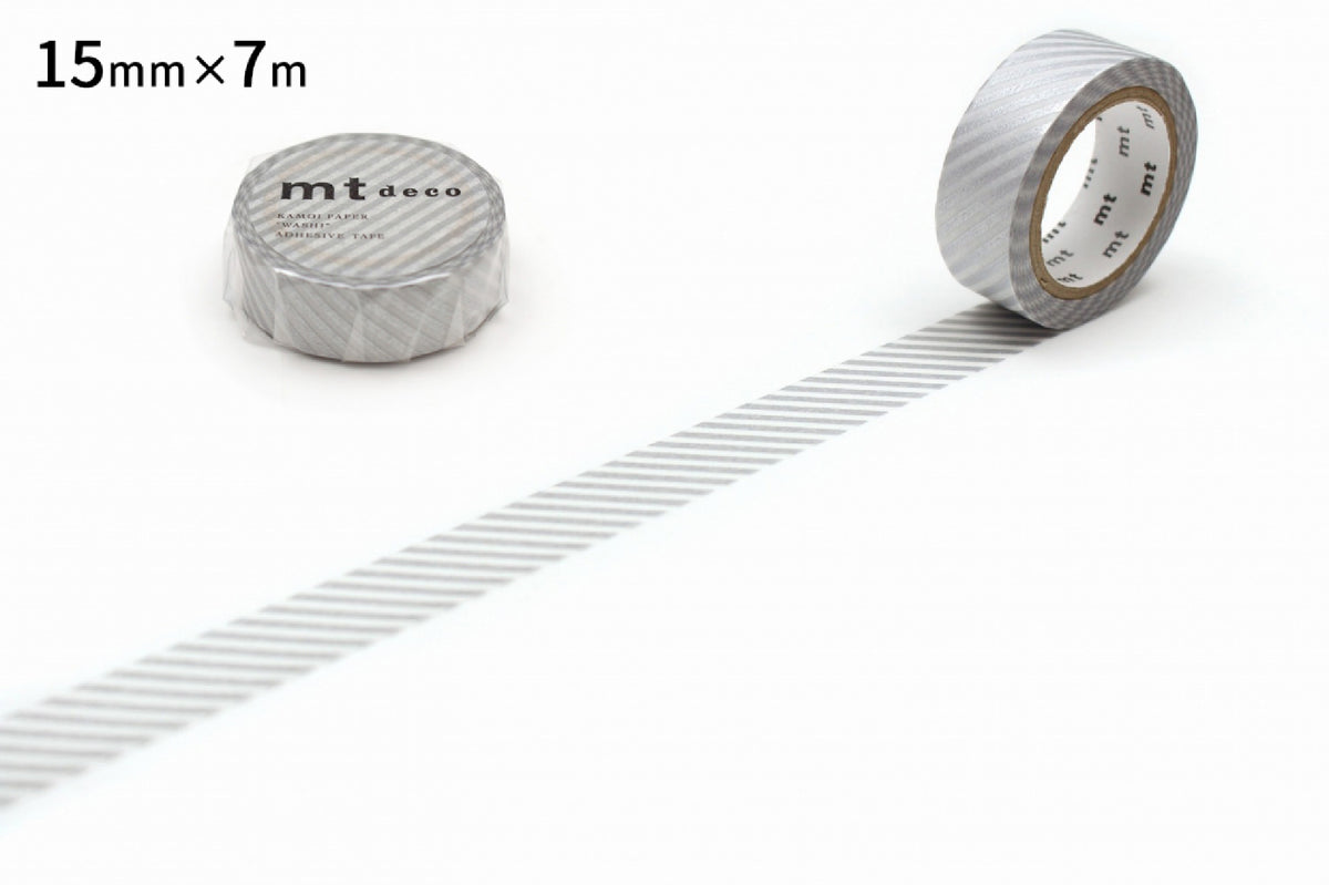 Fine Stripe Silver Washi Tape by MT Tapes | Papertail Fox