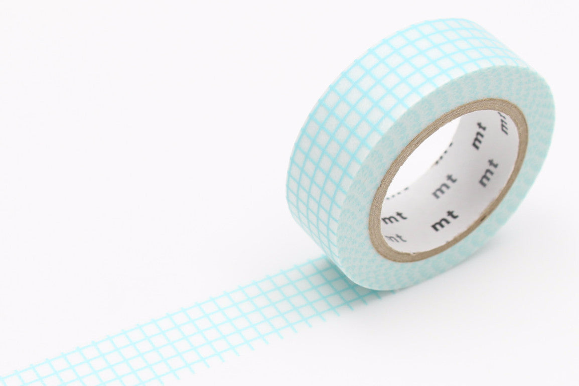 Grid Mint Blue Washi Tape by MT Tapes | Papertail Fox