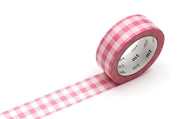 Stripe Gingham Check Pink Washi Tape by MT Tapes | Papertail Fox