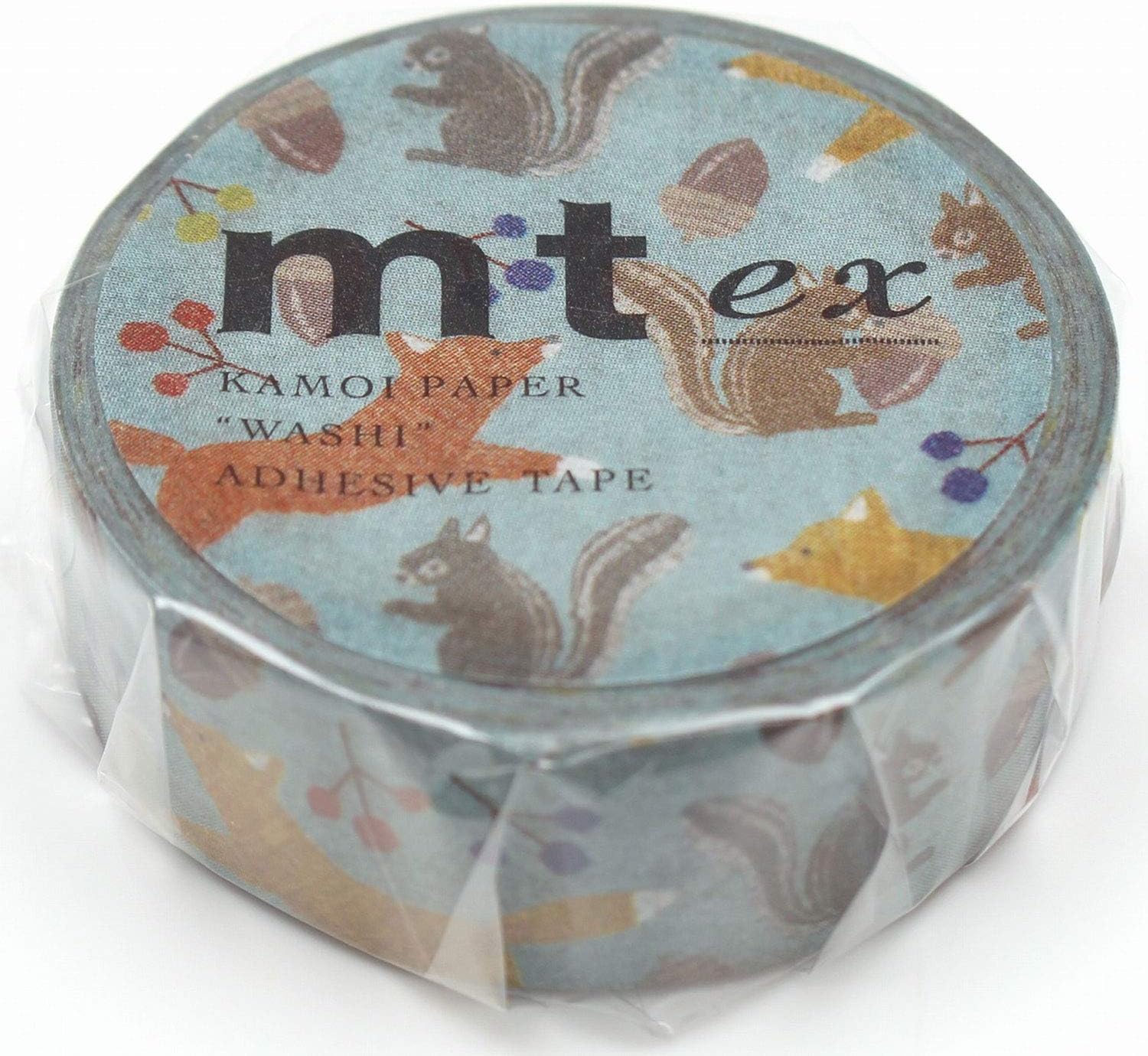 Embroidered animal washi tape by MT | orange fox and brown squirrel on cream background | Papertail Fox