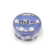 Shimaenaga snowy bird washi tape by MT | fluffy white birds on snowy branches | Papertail Fox