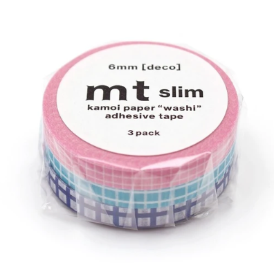 Grid Pattern Slim Washi Tape Set | mt Deco