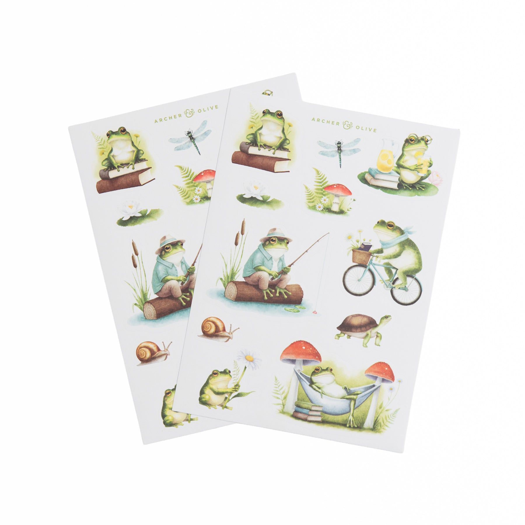 Literary Frog Sticker Sheet | Archer & Olive
