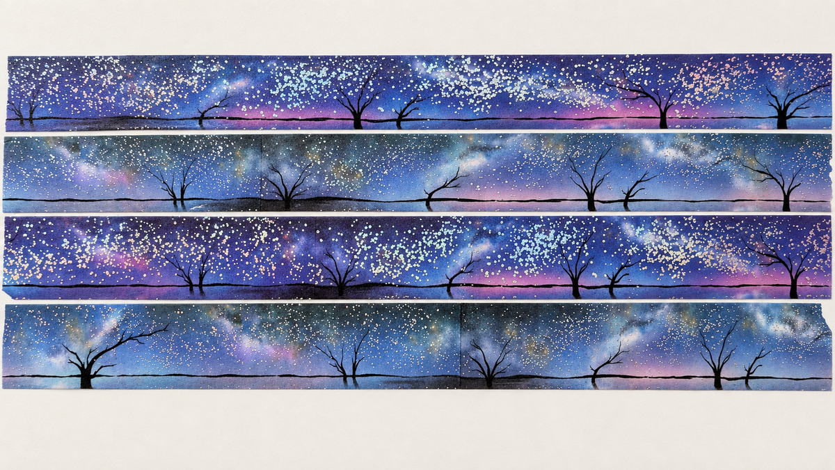 Holographic Foil Galaxy Washi Tape, Milky Way, Melancholic | Adrian Sloth Art