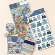 Penguin Night Sticker & Washi Kit | mocuan