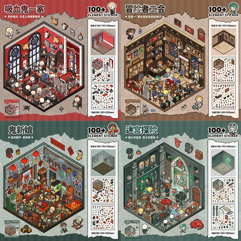 Adventure Miniature Scene Stickers by Telado | Papertail Fox