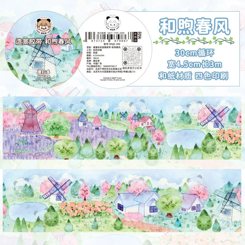 Landscape Scene Washi Tape, Warm Spring Breeze by Telado | Papertail Fox