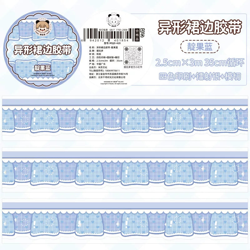 Bubble Cloud Lace Washi Tape, Indigo Basket by Telado | Papertail Fox