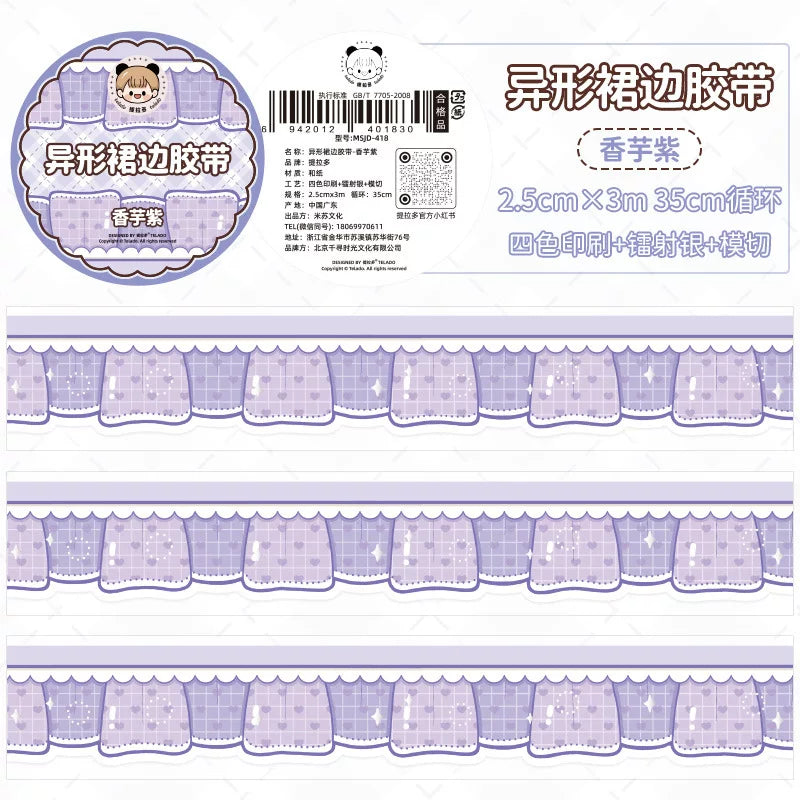 Bubble Cloud Lace Washi Tape, Taro Purple by Telado | Papertail Fox