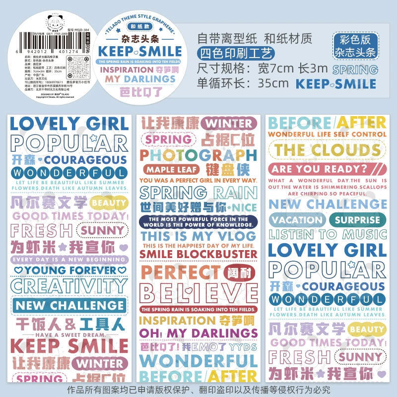 Theme Grapheme Text Tape, Magazine Headlines by Telado | Papertail Fox