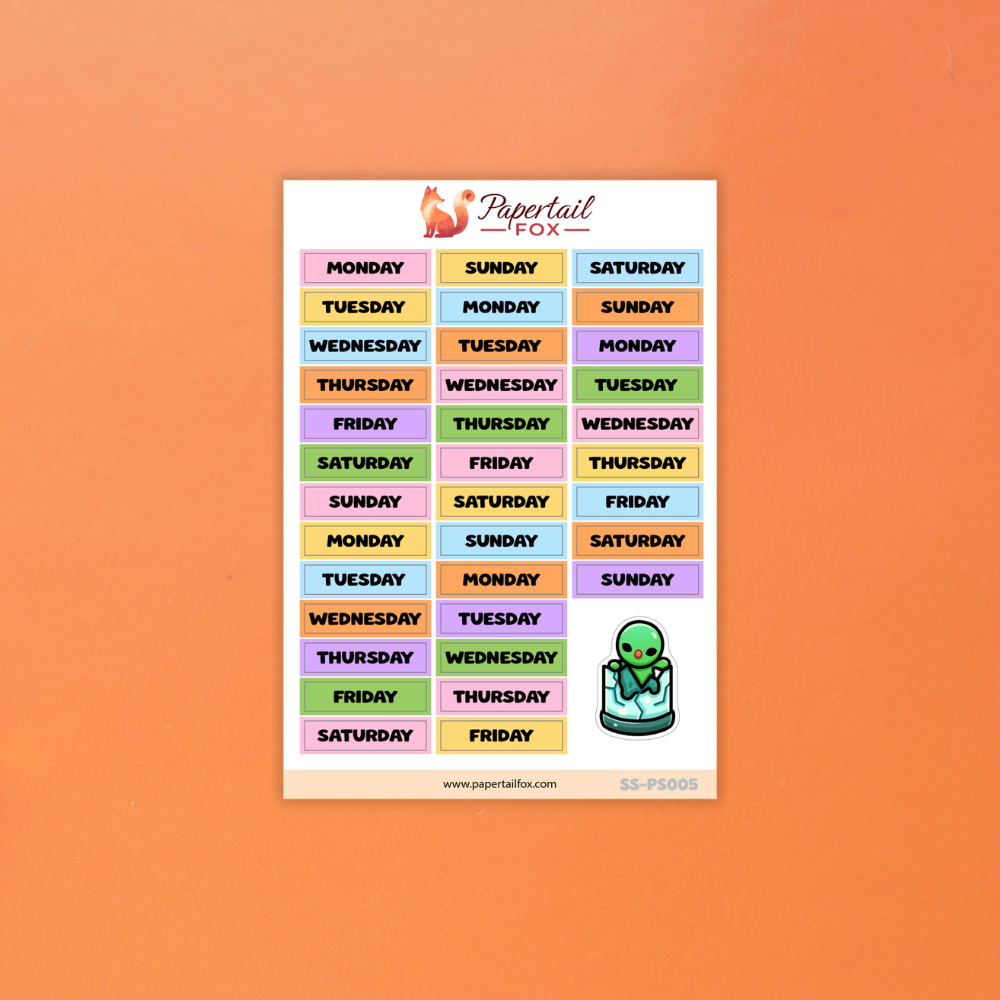 Days of the Week Haunted Harvest Planner Sheet | Papertail Fox
