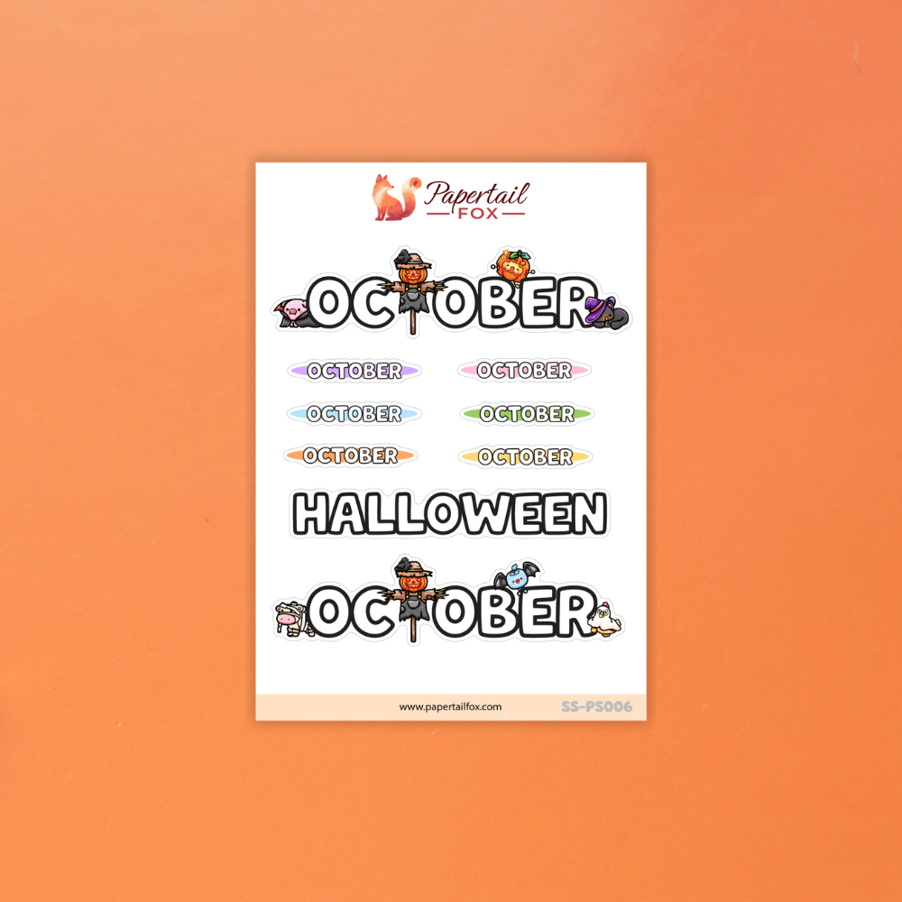 Hello October Haunted Harvest Planner Sheet | Papertail Fox