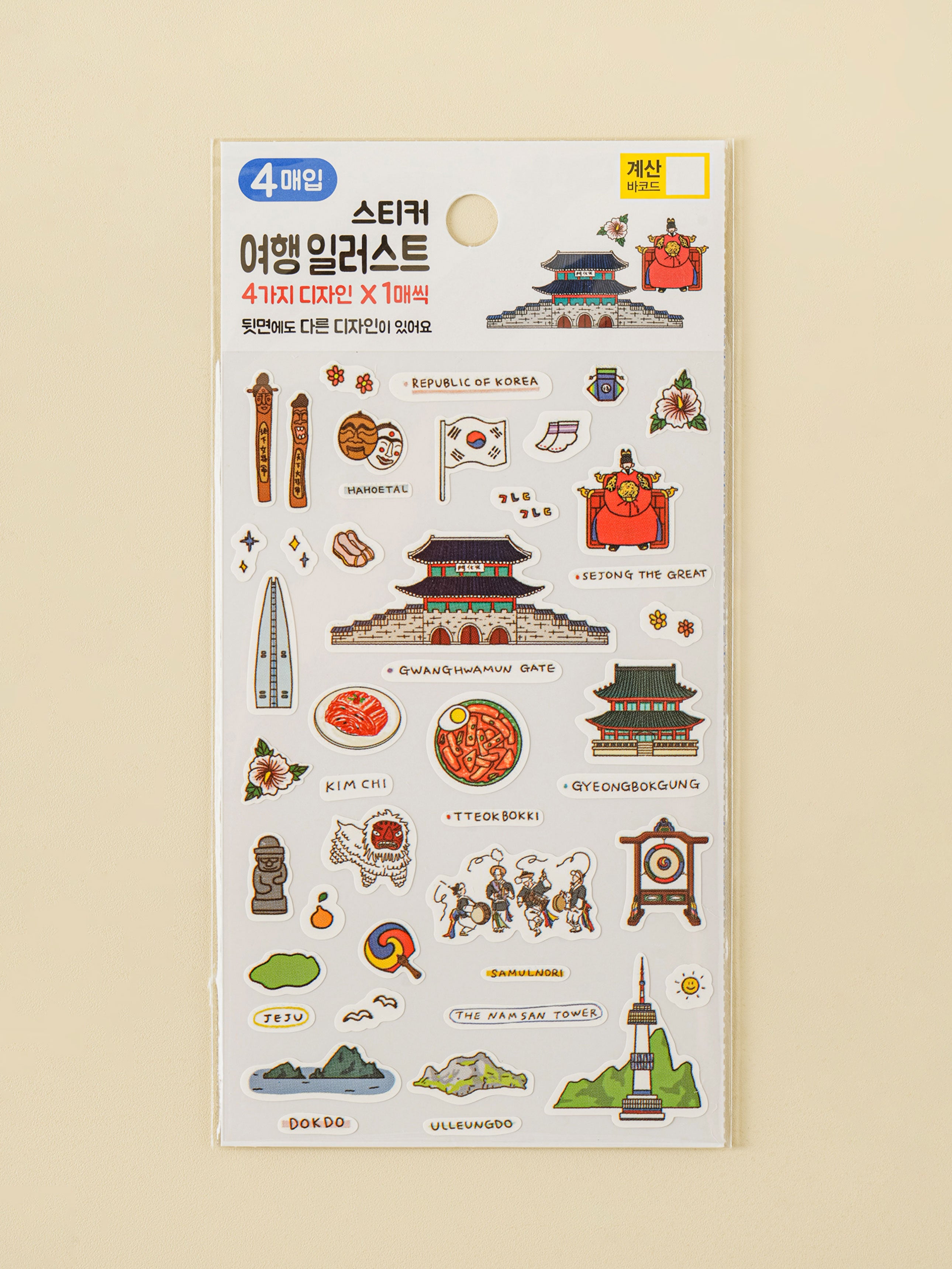 World Travel Landmark 4 Sheet Sticker Set by Daiso | Papertail Fox