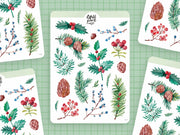 Winter Greenery Sticker Sheet by Wild Pencil Studio | Papertail Fox