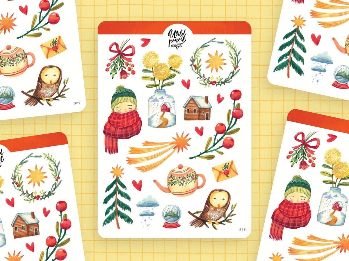 Winter Wishes Sticker Sheet by Wild Pencil Studio | Papertail Fox