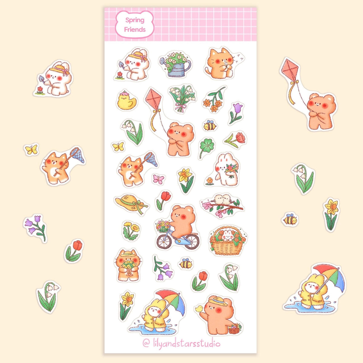Spring Friends Sticker Sheet | Lily and Stars Studio