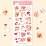 Valentine's Friends Sticker Sheet | Lily and Stars Studio