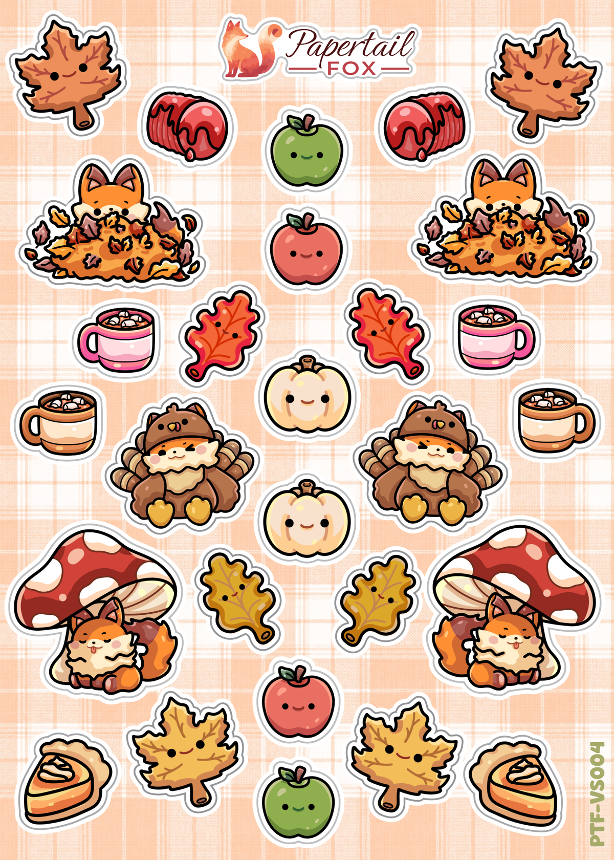 Autumn Foxes Journal Sticker Sheet | Papertail Fox
