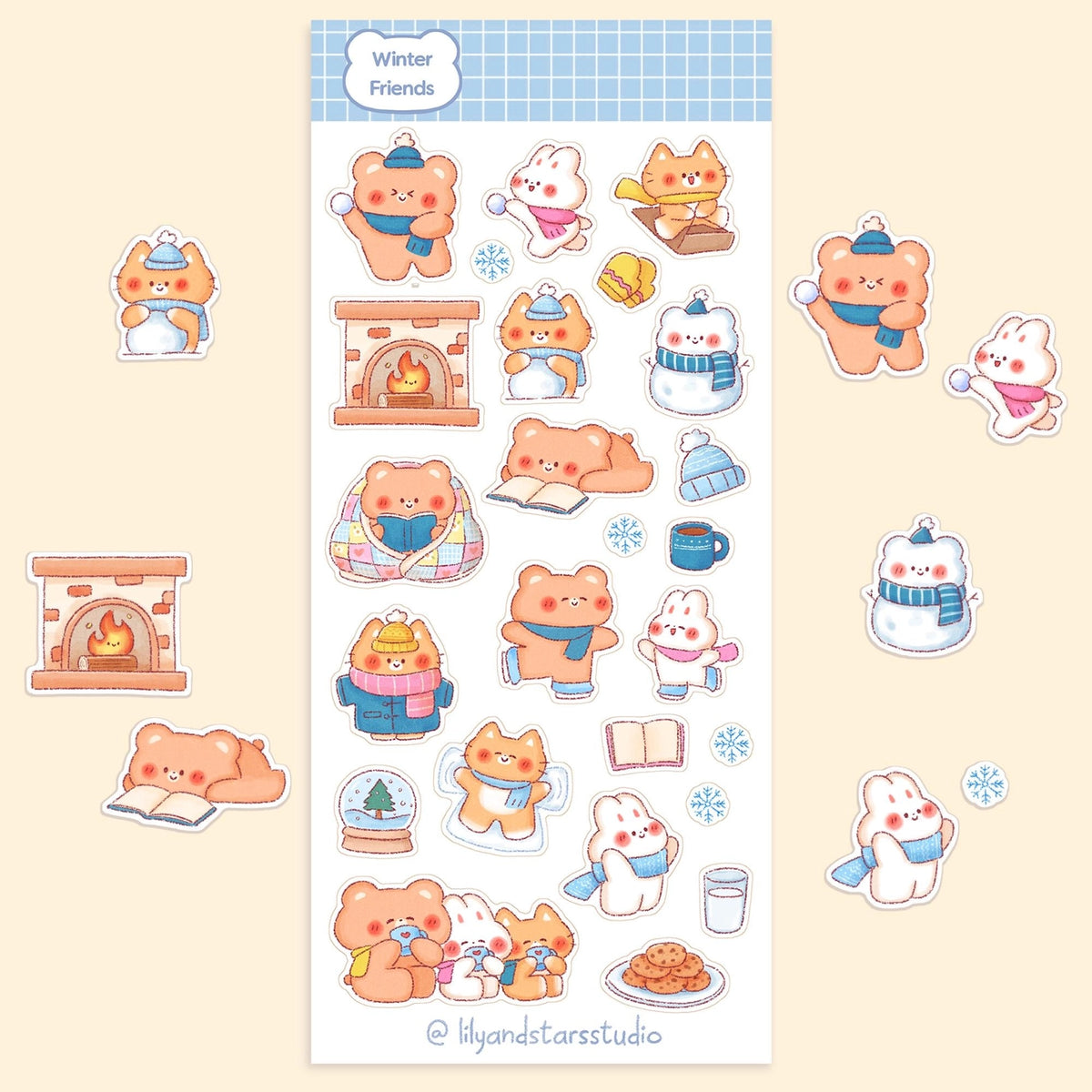 Winter Friends Sticker Sheet | Lily and Stars Studio