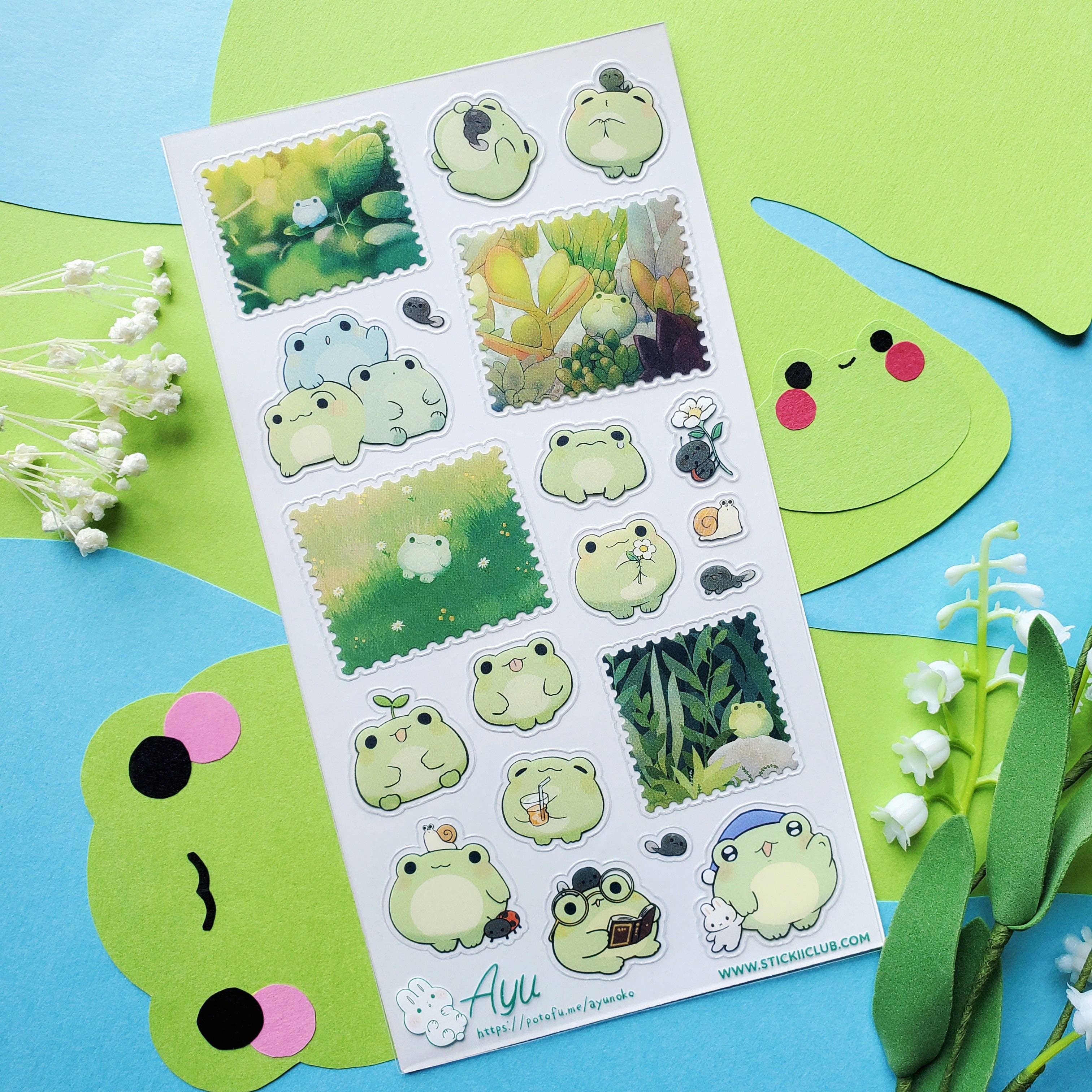 Kawaii Frog's Life Sticker Sheet | Stickii