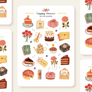 Sweet Birthday Sticker Sheet by Och Monika | Papertail Fox