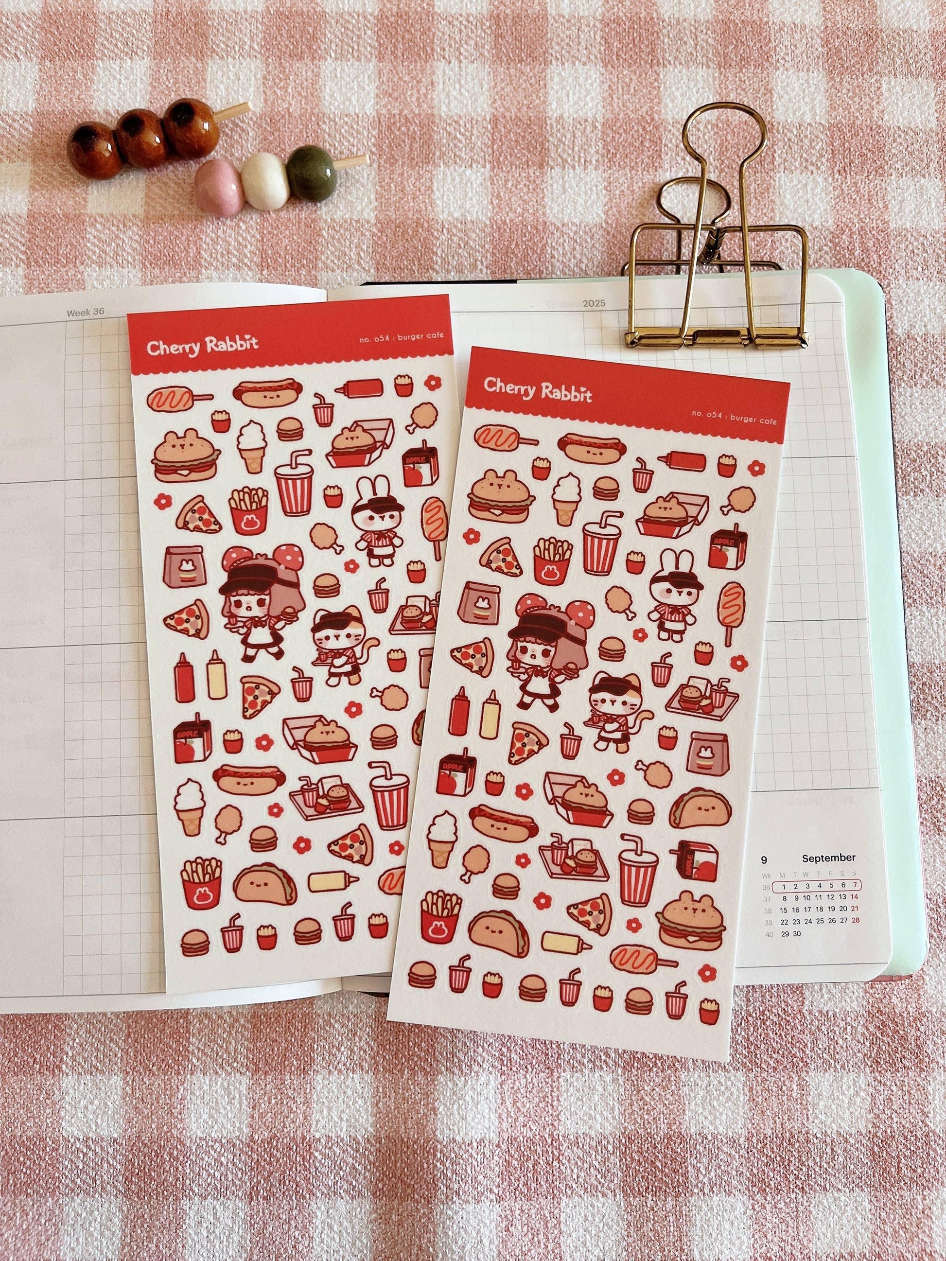 Burger Cafe Sticker Sheet No.054 - Papertail Fox