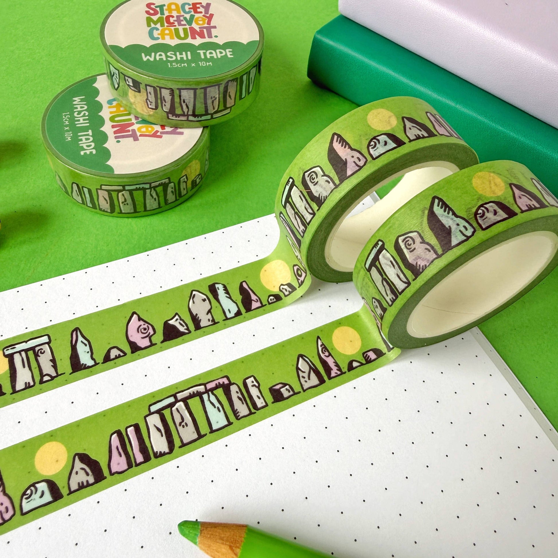 Stone Circle washi tape by Stacey McEvoy Caunt | stone circle and megalith pattern | Papertail Fox