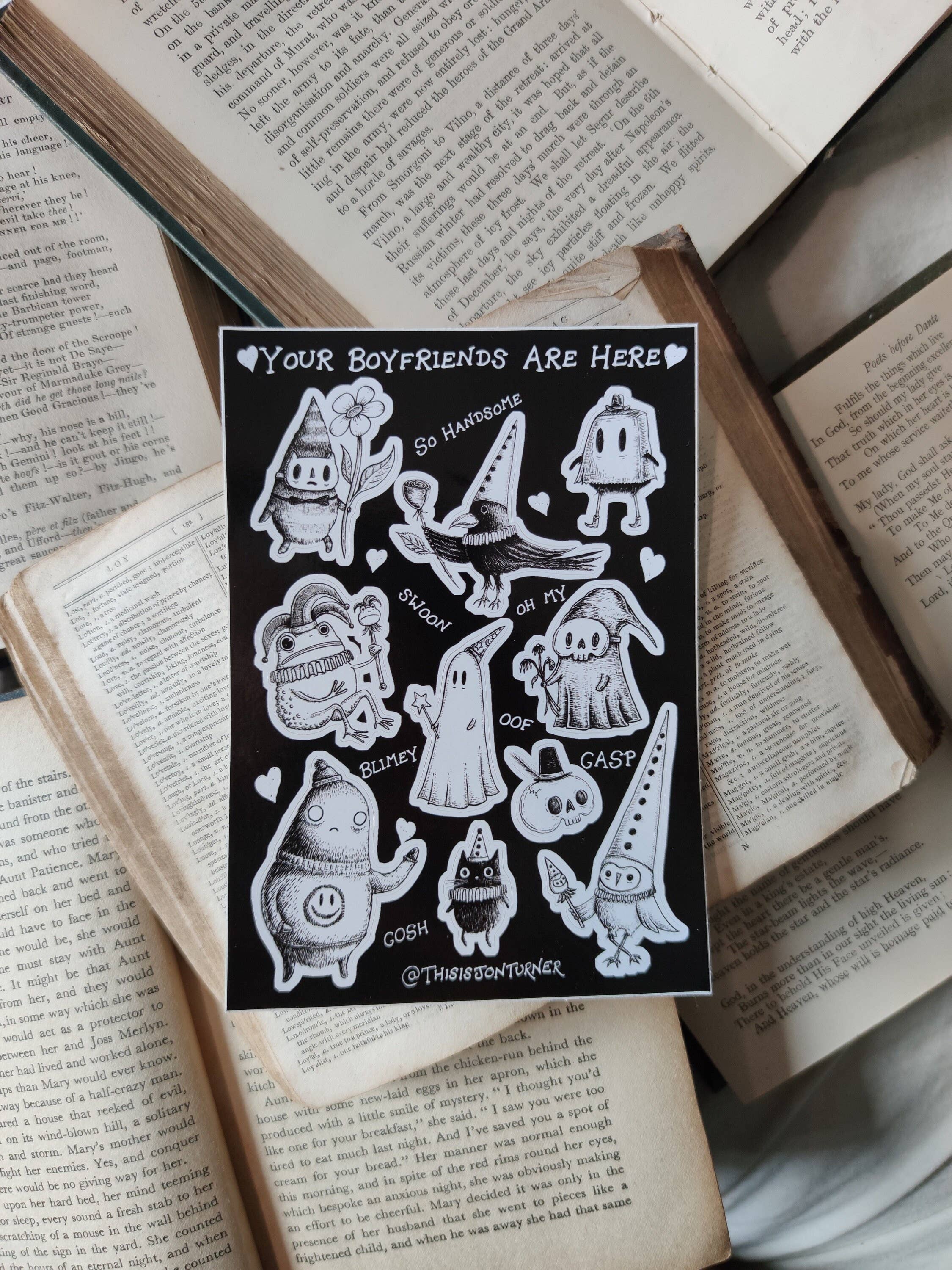 Your Boyfriends Are Here Fantasy Character Sticker Sheet by Jon Turner | Papertail Fox