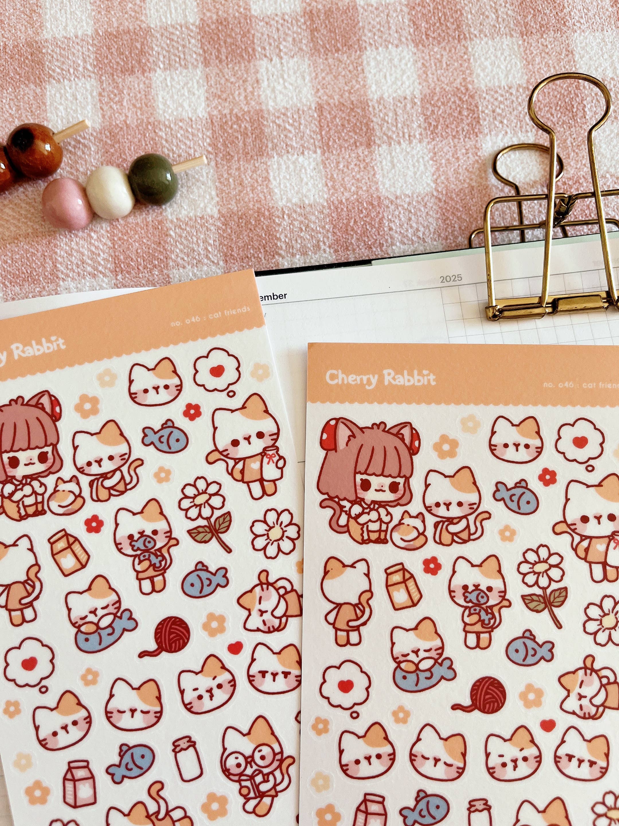 Cat Friends Sticker Sheet no.046 by Cherry Rabbit | Papertail Fox